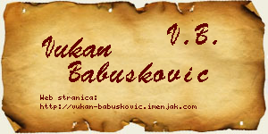 Vukan Babušković vizit kartica